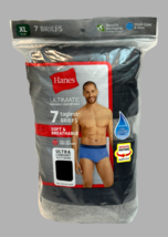 Hanes Ultimate Tagless Briefs Men XL (40-42)  Black Gray 100% Cotton 7 P... - £25.69 GBP