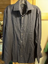 Banana Republic Men’s L 16 Blue Striped Long Sleeve Button Down Cotton S... - $19.30