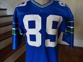 Vtg 80&#39;s Seattle Seahawks Brian Blades #89 Blue Sand-Knit Jersey Adult 40 NICE - £118.39 GBP