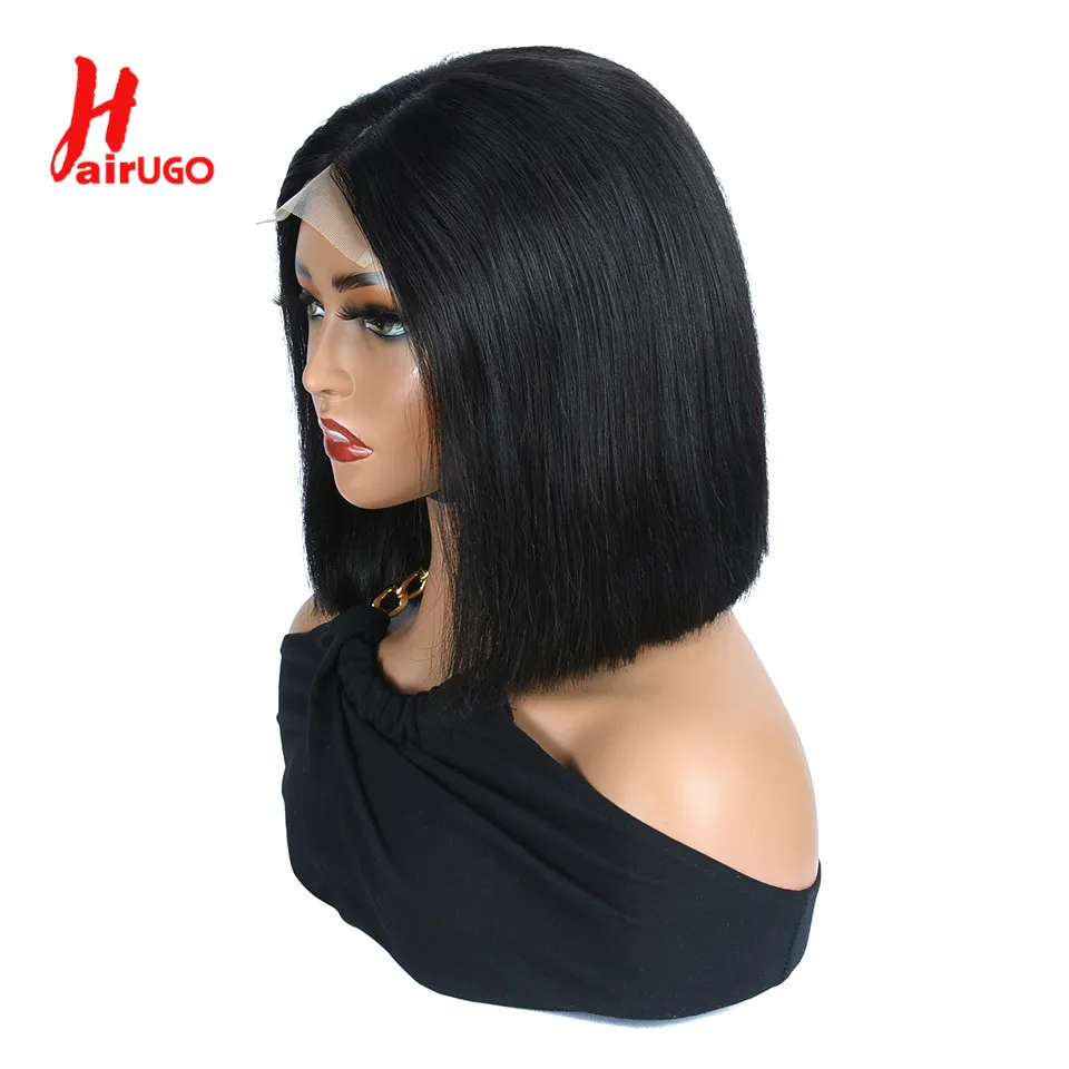 HairUGo BOB Wigs Lace Front Wigs Natural Color 4x4 Lace Closure Short Bob Wigs - £50.54 GBP+