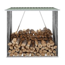 Garden Log Storage Shed Galvanized Steel 64.2&quot;x32.7&quot;x60.6&quot; Green - $2,765.95 MXN