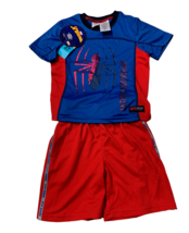 Marvel Spiderman Boys Short Sleeve Shirt & Shorts 2Piece Swim Set, Navy/Red, 4T - £15.03 GBP