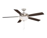 FOR PARTS ONLY - Blade - Hampton Bay Abbeywood 60&quot;Brushed Nickel Ceiling... - $25.64