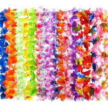 PREXTEX 40 Hawaiian Leis for Luau Party Decorations - Bulk Set of Silk Flower Ne - £30.46 GBP