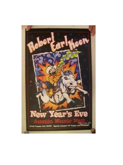 Robert Earl Keen Poster  New Year&#39;s Eve Austin Music Hall  Signed Billy ... - $22.49