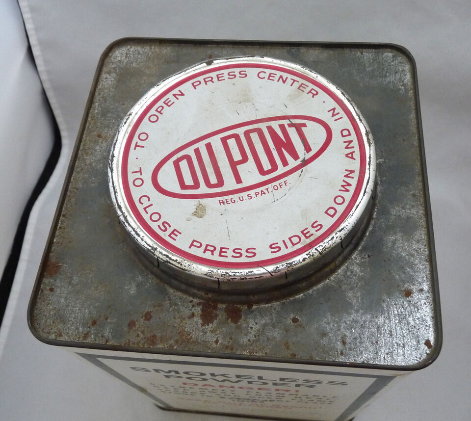 Vintage Dupont SR-4756 Smokeless Powder 4 lb Tin Empty 9" du Pont advertising Item image 2