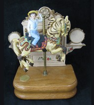 VTG American Carousel Musical Horse Rider Tobin Fraley3rd edition music box - £27.65 GBP