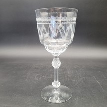 Vintage Fostoria Clear Glass CASTLE Geometric Needle Etch #87 Water Goblet - $13.85