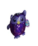 Shimmeez Oliver Owl Silver &amp; Purple Reversible Sequins 8" Stuffed Animal - €10,22 EUR