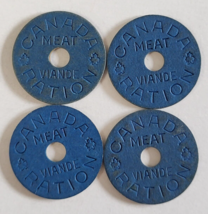 CANADA MEAT RATION WAR TOKEN WW2 CANADIAN LOT OF 4 WARTIME ANTIQUE FOOD ... - £10.35 GBP
