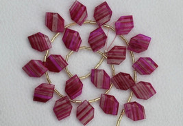 Best Quality, 20 pieces faceted Hexagon pink OPAL briolette beads, 11x17--11x18  - £55.05 GBP