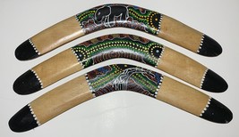 Scratch &amp; Dent Set of Three Aboriginal Dot Painted Boomerangs - £23.72 GBP