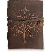 Tree Embossed Leather Diary, Brown Colour, Antique Handmade Leather Boun... - £35.39 GBP