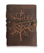 Tree Embossed Leather Diary, Brown Colour, Antique Handmade Leather Boun... - £35.39 GBP