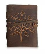 Tree Embossed Leather Diary, Brown Colour, Antique Handmade Leather Boun... - $45.00