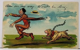 Am on my way, Won&#39;t be long Dog Chases Man Harrisburg to Carlisle Postca... - £5.95 GBP