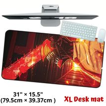 Red Denji Desk Mat Anime Manga Chainsaw Man Large Game Keyboard Mouse Pad - $26.99