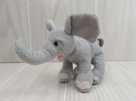 Russ Berrie Plush mini small elephant gray white felt toes pink mouth - $20.78