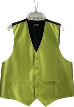 St. Patrick Men&#39;s Lime Green Vest 5 Buttons Striped 100% Polyester Sizes... - $19.99