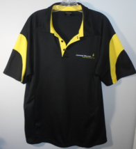 Johnnie Walker Keep Walking Polo Shirt Mens Large L Black Yellow Scotch Whiskey - £19.63 GBP