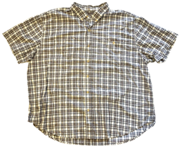 CE Schmidt Shirt Mens 3XL Blue Plaid Short Sleeve Button Up Workwear Poc... - £18.23 GBP