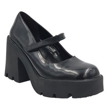 Madden Girl Women Tierra Mary Jane Platform Pumps Size US 8M Black Faux Patent - £29.74 GBP