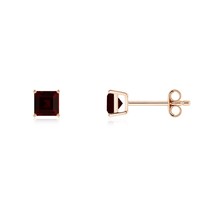 ANGARA Natural 0.7 Ct A-Grade Classic Square Garnet Stud Earrings in 14K Gold - $246.05