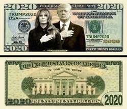 ✅ Pack of 25 Donald Melania Trump Presidential 2020 Novelty Dollar Bills ✅ - $13.96