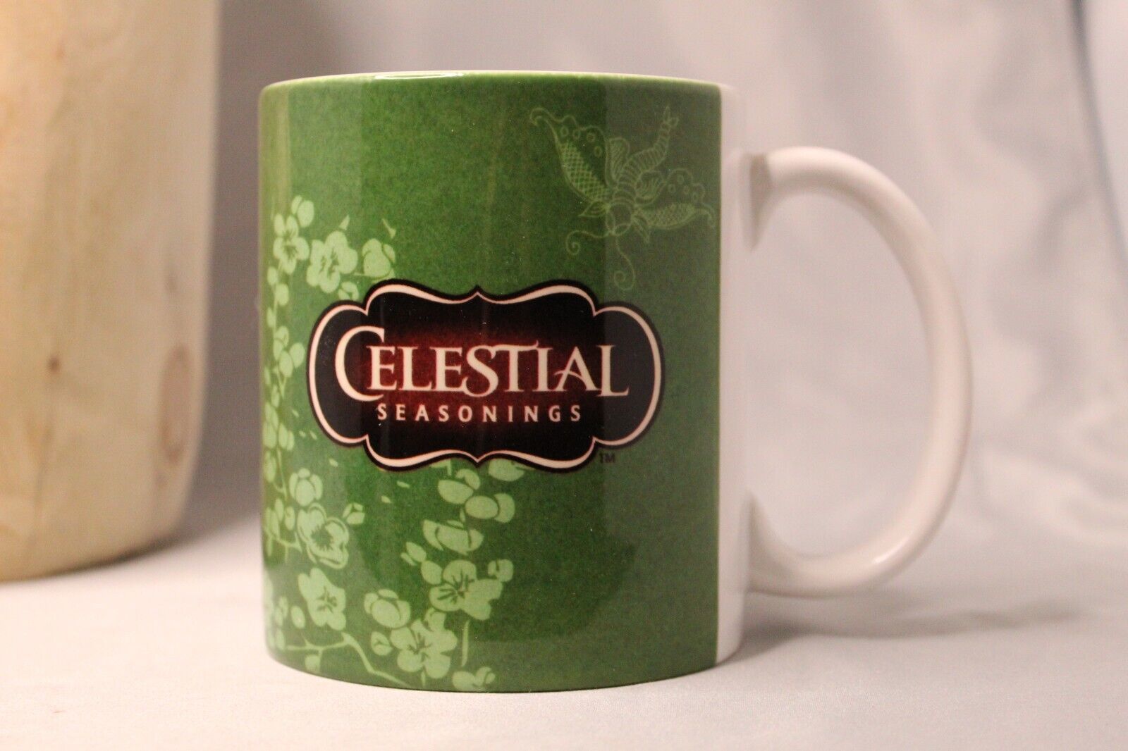 Celestial Seasonings Mug Green Floral 12oz Coffee Tea Cup 2007 New Old Stock - $12.46