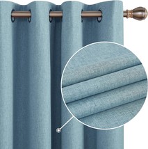 Deconovo Teal Curtains 100% Blackout Curtains 52W X 54L Inch, Grey Coating. - £28.40 GBP