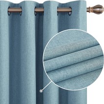 Deconovo Teal Curtains 100% Blackout Curtains 52W X 54L Inch, Grey Coating. - £28.48 GBP