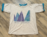 Vtg Bar Harbor Maine Mens T-Shirt Single Stitched Gray Sails Boat Tri-Co... - £15.06 GBP