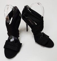 Nina Womens Shoes Heels Black Fabric Criss Cross Strappy Size US 9 / EU 39 - $59.36