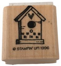 Stampin&#39; Up Rubber Stamp Birdhouse with Heart Country Living Nature Outdoor Bird - £2.23 GBP