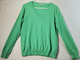 Boden Sweater Womens Size 10 Green Knit 100% Cashmere Long Raglan Sleeve V Neck - £17.55 GBP