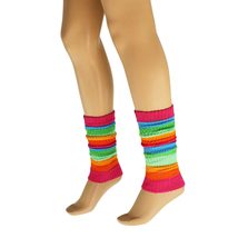 AWS/American Made Leg Warmers for Women All Cotton Colorful Soft Knitted 1 Pair  - £6.23 GBP