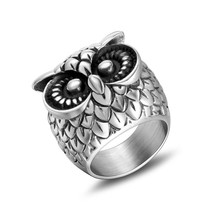 Cool Owl Rings For Women Men High Quality Fine Polish Never Fade 316L Stainless  - £8.68 GBP