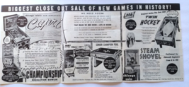 Chicago Coin 1957 Pinball Machine Arcade Games Pool Hockey Flyer RARE Foldout - £96.27 GBP