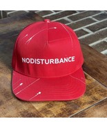 NoDisturbance Flat Bill Snapback Trucker Hat Red Cap White Paint Spatter... - $17.96