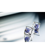 Pyramid Earrings / Triangle Studs / Tanzanit Stud / White gold earring +... - £284.30 GBP