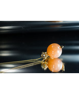 Sunstone Pendant / Geometric jewelry / Yellow Gold + Orange / Diamond Pe... - £309.98 GBP