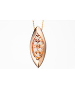 Pea Pod Tiny Charm Necklace - Petite diamond pendant in 14k rose gold - ... - $418.00