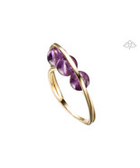  Amethyst engagement ring / Alternative engagement ring / Yellow gold + ... - £286.36 GBP