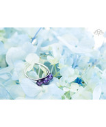 Amethyst Engagement Ring / White Gold Amethyst Ring / Alternative Engage... - $539.70 CAD