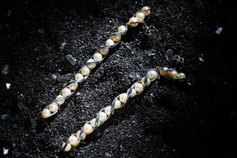 Long pearl earring  in sterling silver &amp; Freshwater pearl : Bridal  Jewelry - £379.01 GBP