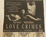 Love Crimes Movie Print Ad Sean Young Peter Bergin TPA9 - $5.93