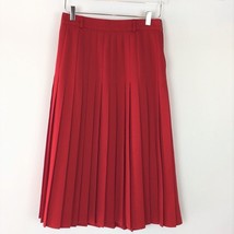 Gerry Weber Bright Red Maxi Pleated Skirt Size 40 - Made in Germany - $37.62