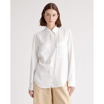 Quince Womens Vintage Wash Tencel Utility Shirt Button Down Long Sleeve White M - £19.15 GBP