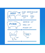 Meat Temperatures Guide Reusable Stencil (Many Sizes) - £12.00 GBP+