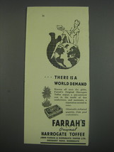 1949 Farrah&#39;s Original Harrogate Toffee Ad - There is a world demand - £14.45 GBP